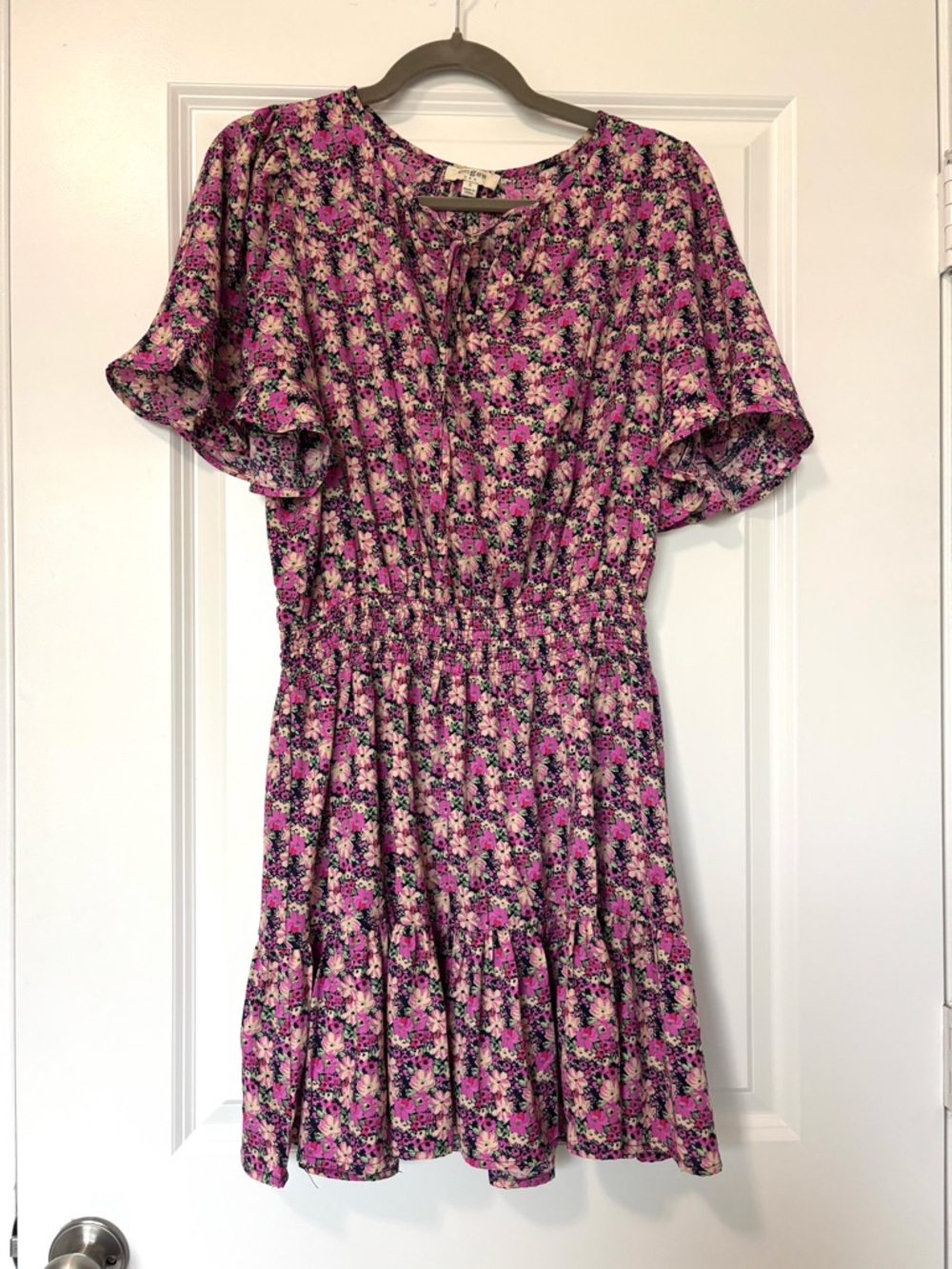 Umgee pink floral mini dress size small‎